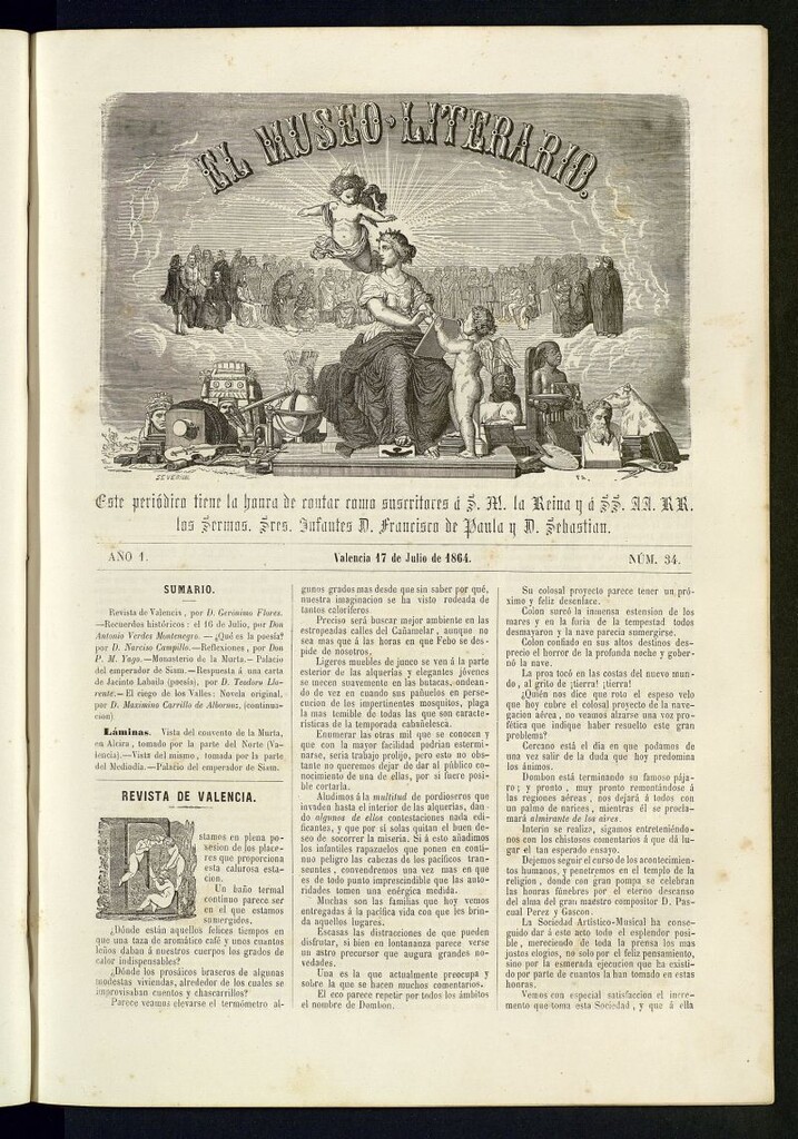 Miniatura de El Museo Literario : periódico semanal de ciencias, literatura, artes, industria y conocimientos útiles del 17 de julio de 1864, nº 34
