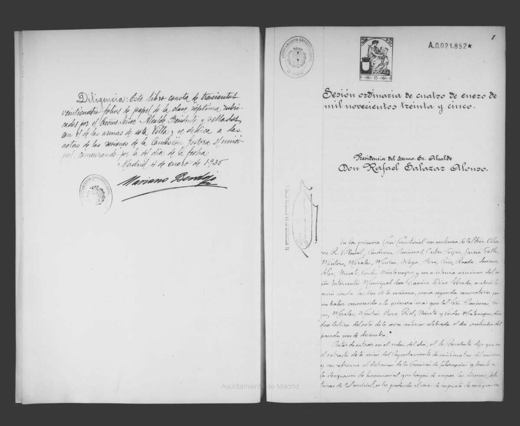 Miniatura de Actas de acuerdos del Ayuntamiento. Tomo 720 del año 1935 (4 enero a 15 febrero)