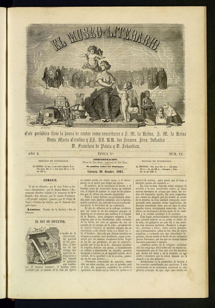 Miniatura de El Museo Literario : periódico semanal de ciencias, literatura, artes, industria y conocimientos útiles del 30 de octubre de 1864, nº 13