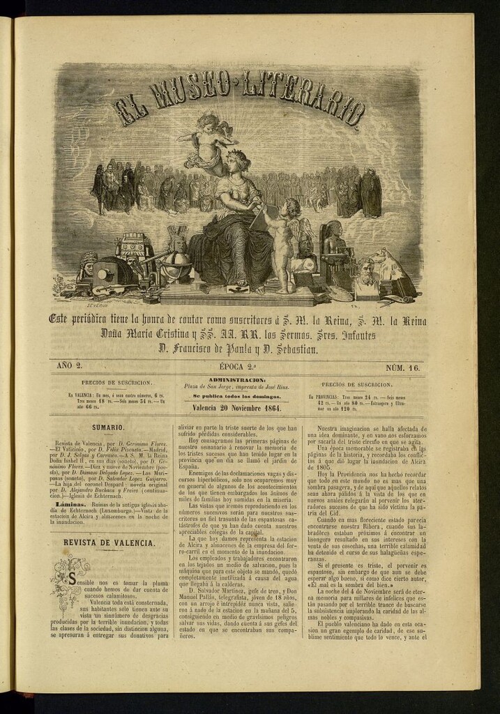 Miniatura de El Museo Literario : periódico semanal de ciencias, literatura, artes, industria y conocimientos útiles del 20 de noviembre de 1864, nº 16