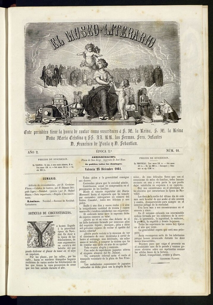 Miniatura de El Museo Literario : periódico semanal de ciencias, literatura, artes, industria y conocimientos útiles del 25 de diciembre de 1864, nº 21