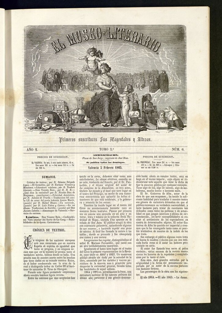 Miniatura de El Museo Literario : periódico semanal de ciencias, literatura, artes, industria y conocimientos útiles del 5 de febrero de 1865, nº 6