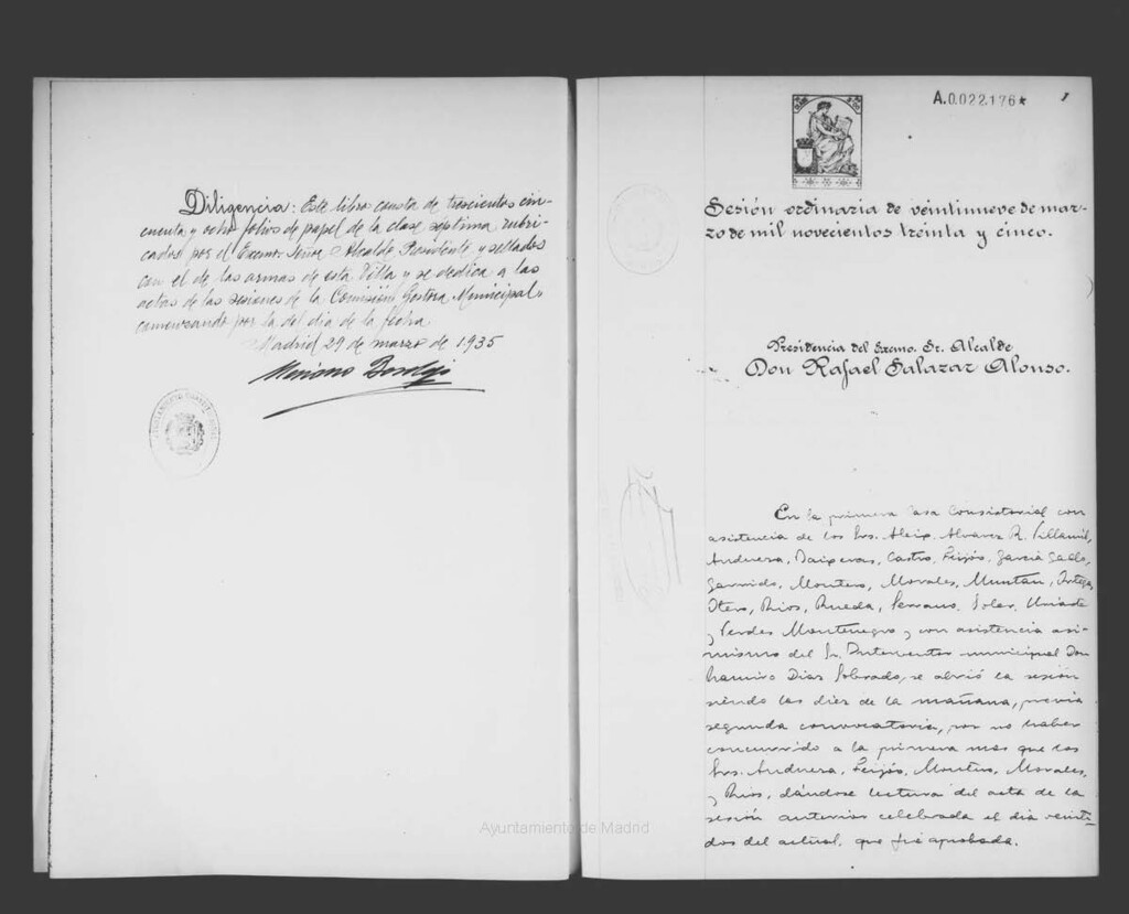 Miniatura de Actas de acuerdos del Ayuntamiento. Tomo 722 del año 1935 (29 marzo a 10 mayo)