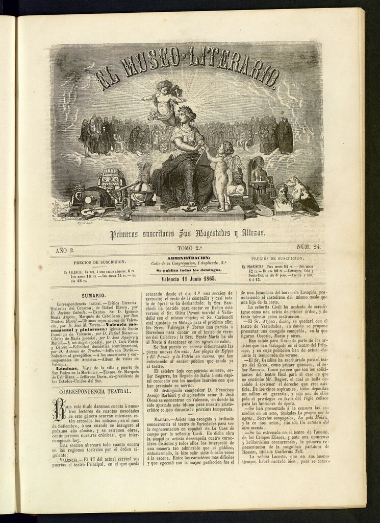 Miniatura de El Museo Literario : periódico semanal de ciencias, literatura, artes, industria y conocimientos útiles del 11 de junio de 1865, nº 24