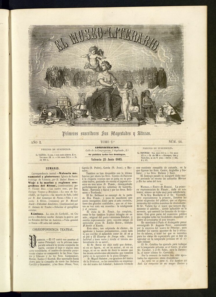 Miniatura de El Museo Literario : periódico semanal de ciencias, literatura, artes, industria y conocimientos útiles del 25 de junio de 1865, nº 26