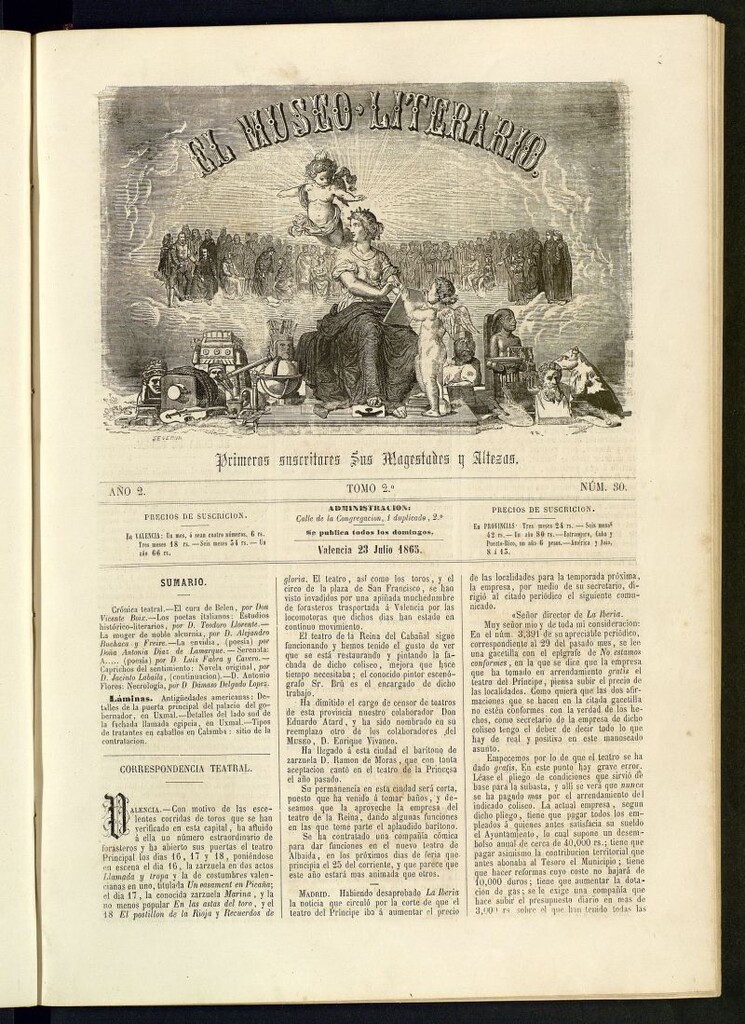 Miniatura de El Museo Literario : periódico semanal de ciencias, literatura, artes, industria y conocimientos útiles del 23 de julio de 1865, nº 30