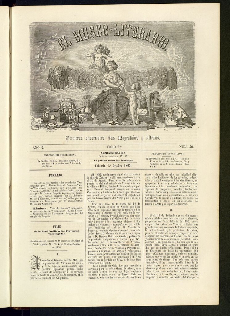 Miniatura de El Museo Literario : periódico semanal de ciencias, literatura, artes, industria y conocimientos útiles del 1 de octubre de 1865, nº 40