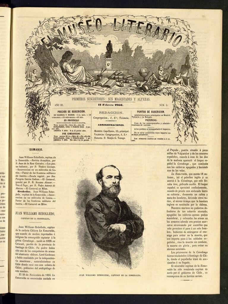 Miniatura de El Museo Literario : periódico semanal de ciencias, literatura, artes, industria y conocimientos útiles del 11 de febrero de 1866, nº 6