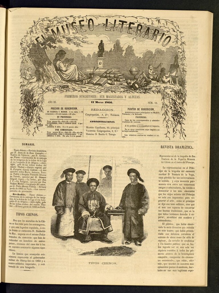 Miniatura de El Museo Literario : periódico semanal de ciencias, literatura, artes, industria y conocimientos útiles del 11 de marzo de 1866, nº 10