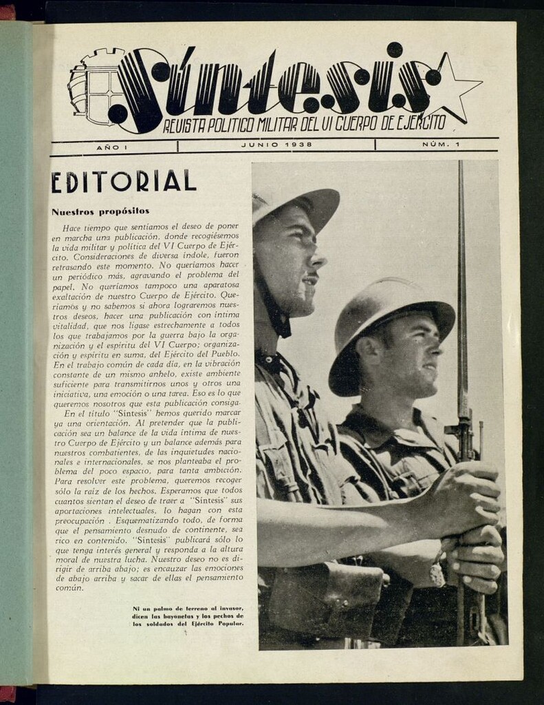 Miniatura de Síntesis : revista político militar del VI Cuerpo de Ejército
