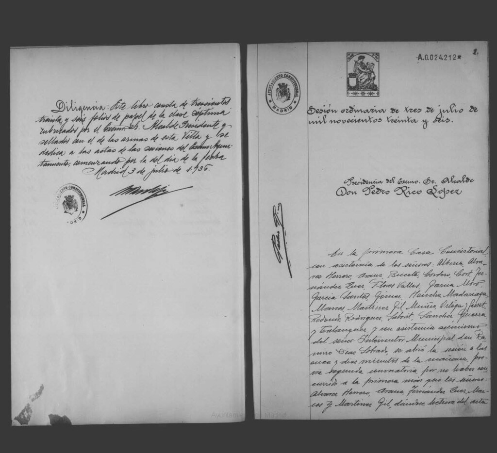 Miniatura de Actas de acuerdos del Ayuntamiento. Tomo 733 del año 1936 (3 julio a 4 septiembre)