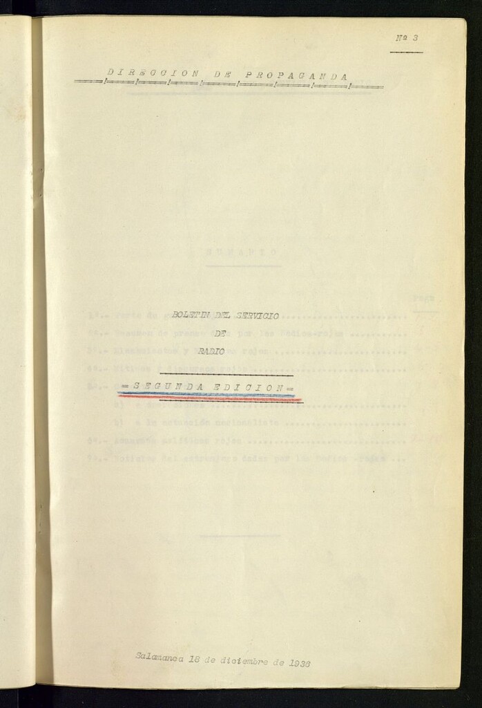 Miniatura de Boletín del Servicio de Radio del 18 de diciembre de 1936, nº 3