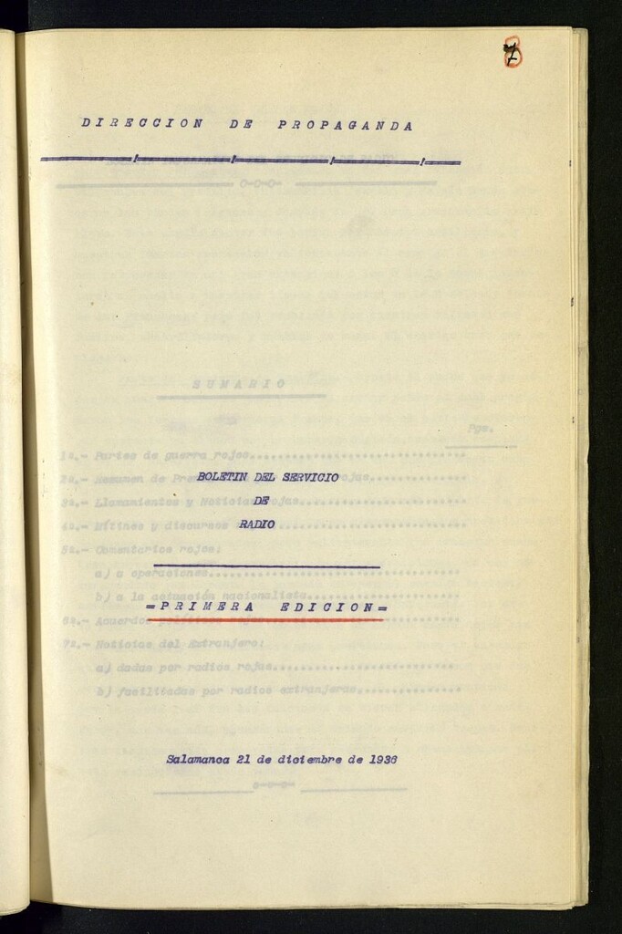 Miniatura de Boletín del Servicio de Radio del 21 de diciembre de 1936, nº 8