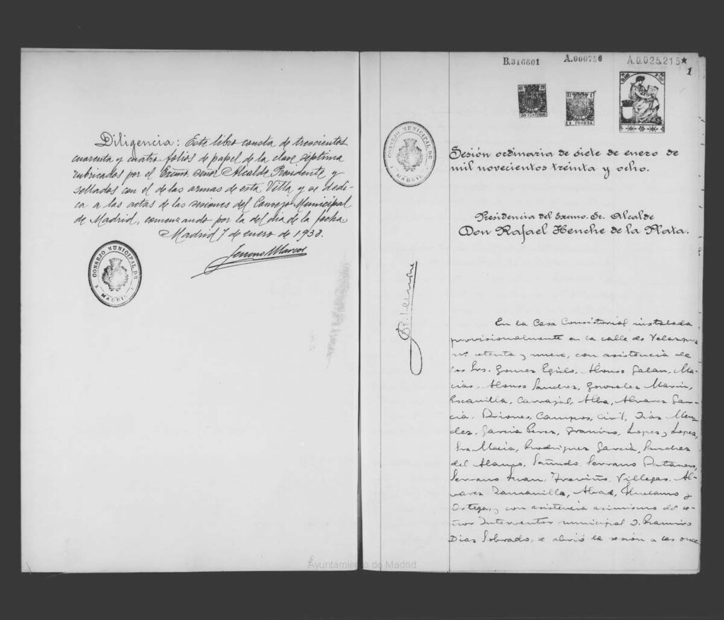 Miniatura de Actas de acuerdos del Ayuntamiento. Tomo 740 del año 1938 (7 enero a 25 marzo)
