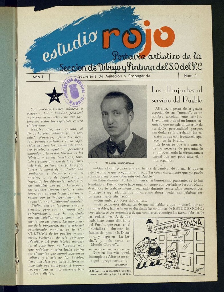 Miniatura de Estudio Rojo : Portavoz artístico de la Sección de Dibujo y Pintura del S.O. del P.C