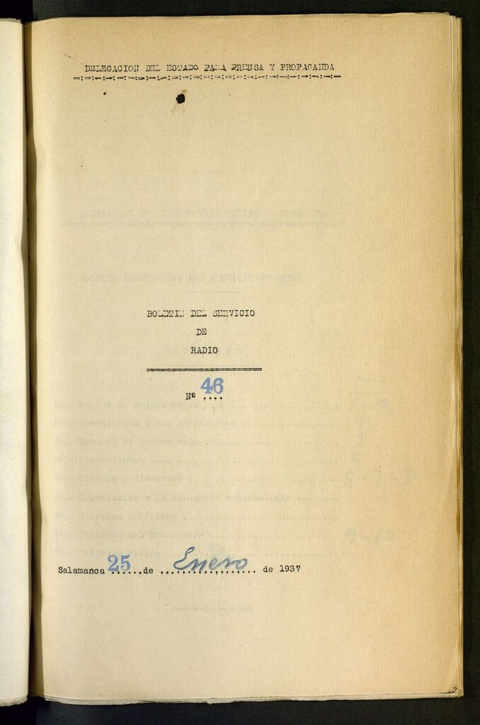 Miniatura de Boletín del Servicio de Radio del 25 de enero de 1937, nº 46