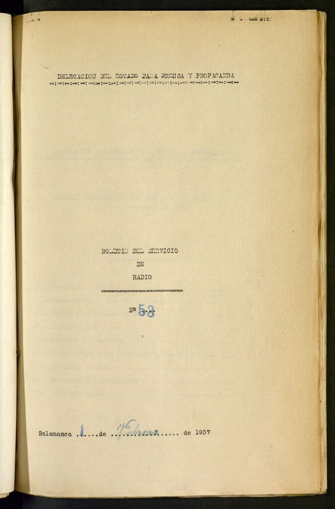 Miniatura de Boletín del Servicio de Radio del 1 de febrero de 1937, nº 53