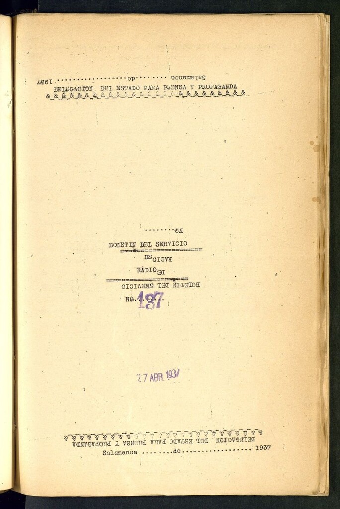 Miniatura de Boletín del Servicio de Radio del 27 de abril de 1937, nº 137
