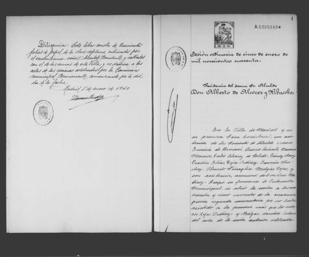 Miniatura de Actas de acuerdos del Ayuntamiento. Tomo 752 del año 1940 (5 enero a 15 marzo)