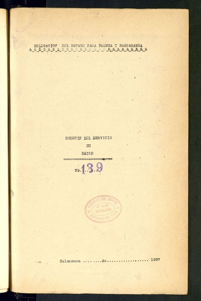 Miniatura de Boletín del Servicio de Radio del 29 de abril de 1937, nº 139