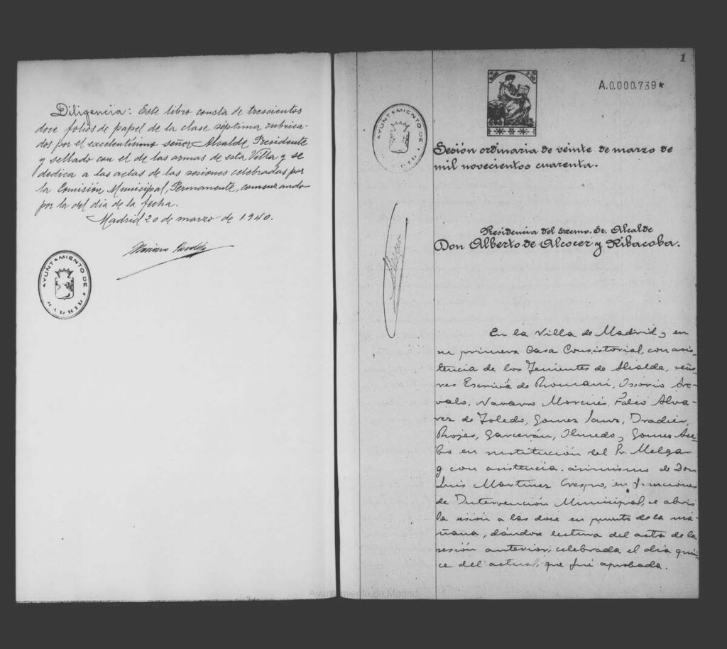 Miniatura de Actas de acuerdos del Ayuntamiento. Tomo 753 del año 1940 (20 marzo a 31 mayo)