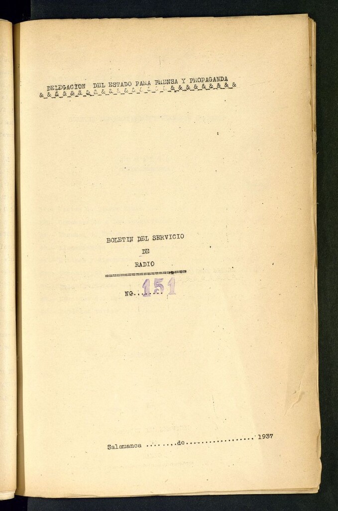 Miniatura de Boletín del Servicio de Radio del 11 de mayo de 1937, nº 151