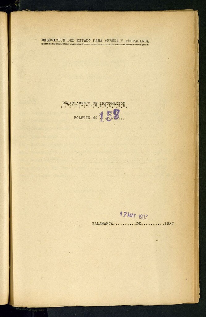 Miniatura de Boletín del Servicio de Radio del 17 de mayo de 1937, nº 157