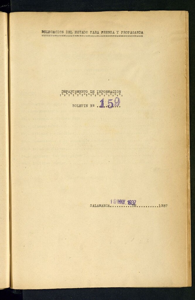 Miniatura de Boletín del Servicio de Radio del 19 de mayo de 1937, nº 159