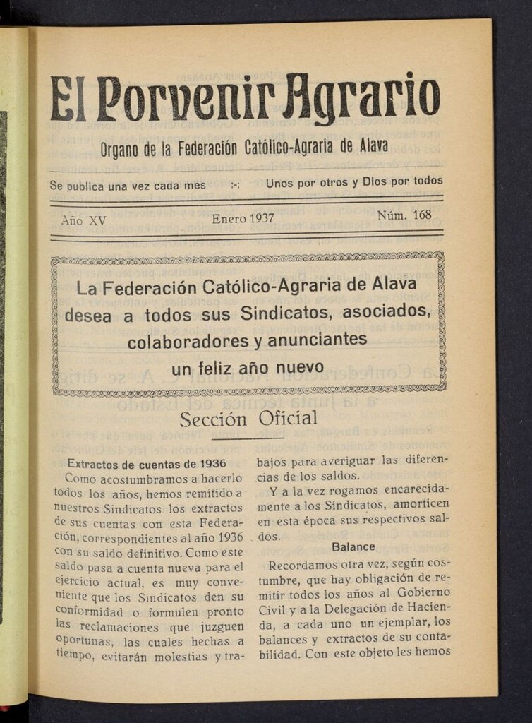 Miniatura de El porvenir agrario de enero de 1937,nº 168