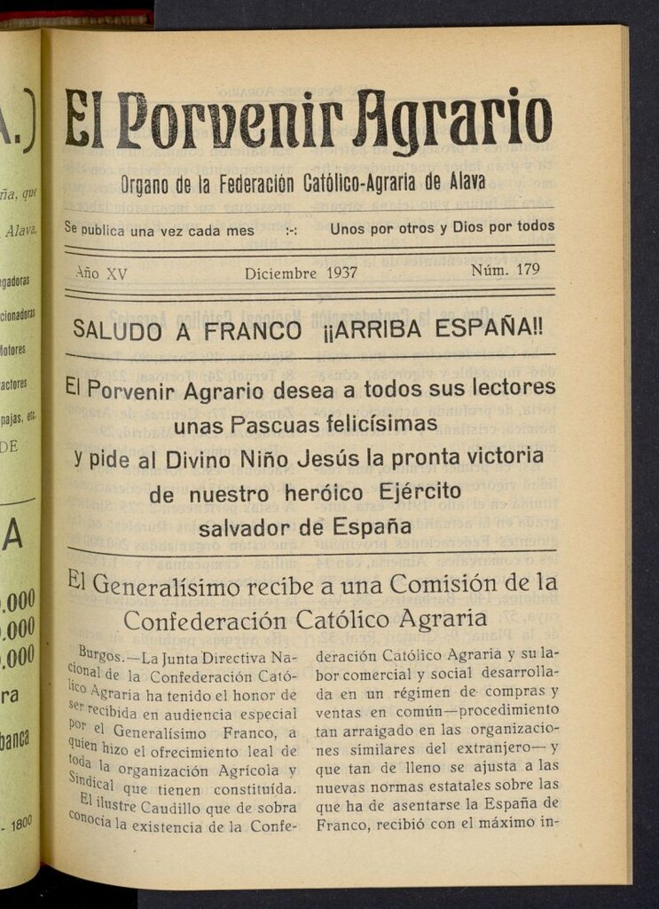 Miniatura de El porvenir agrario de diciembre de 1937, nº 179