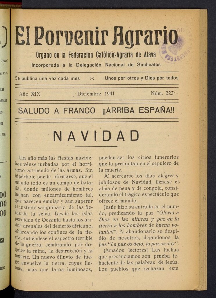 Miniatura de El porvenir agrario de diciembre de 1941, nº 222