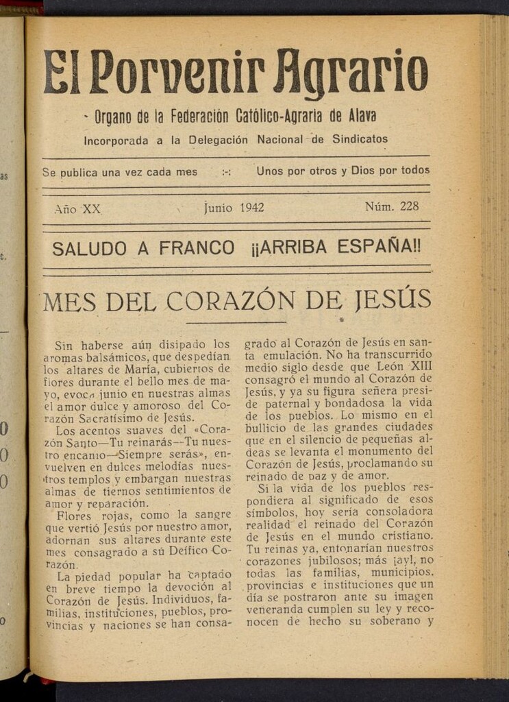 Miniatura de El porvenir agrario de junio de 1942, nº 228