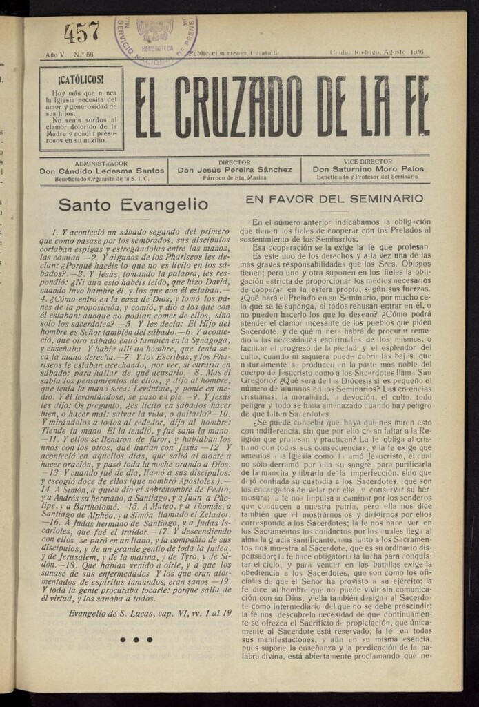 Miniatura de El Cruzado de la Fe de agosto de 1936, nº 56