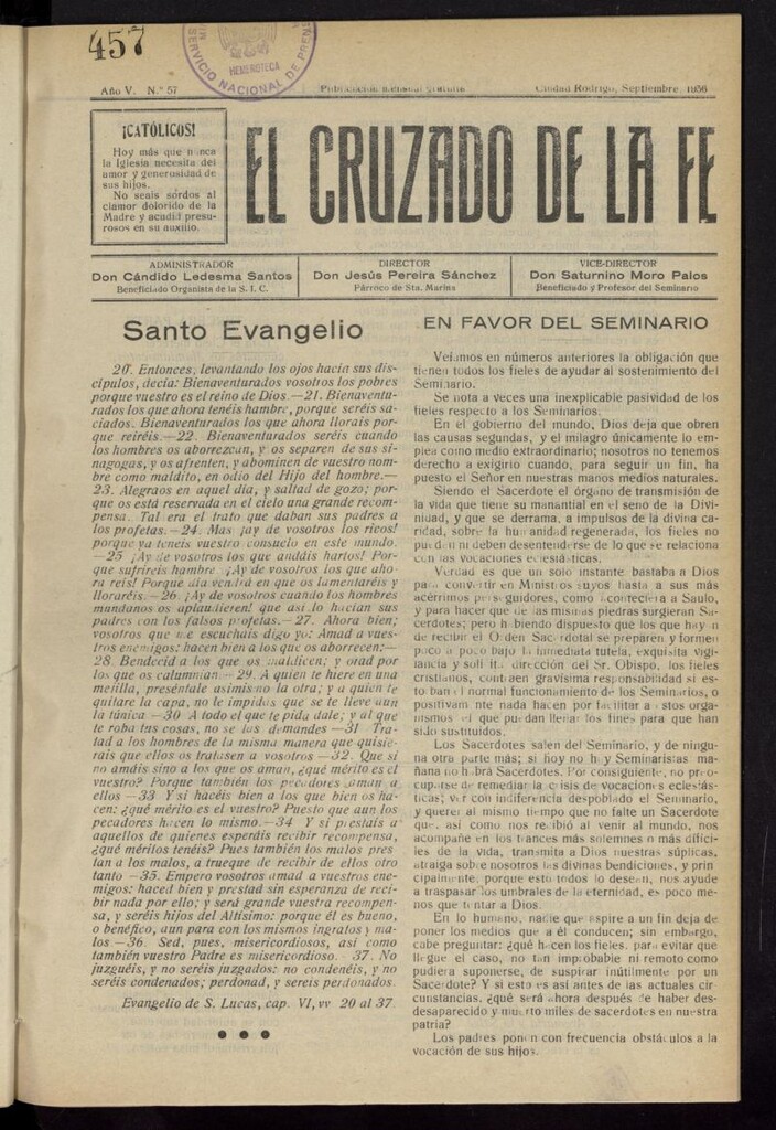 Miniatura de El Cruzado de la Fe de septiembre de 1936, nº 57