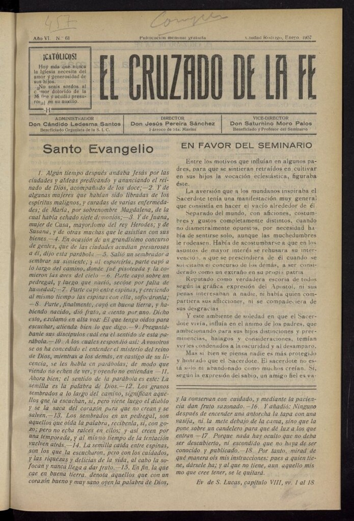 Miniatura de El Cruzado de la Fe de enero de 1937, nº 61
