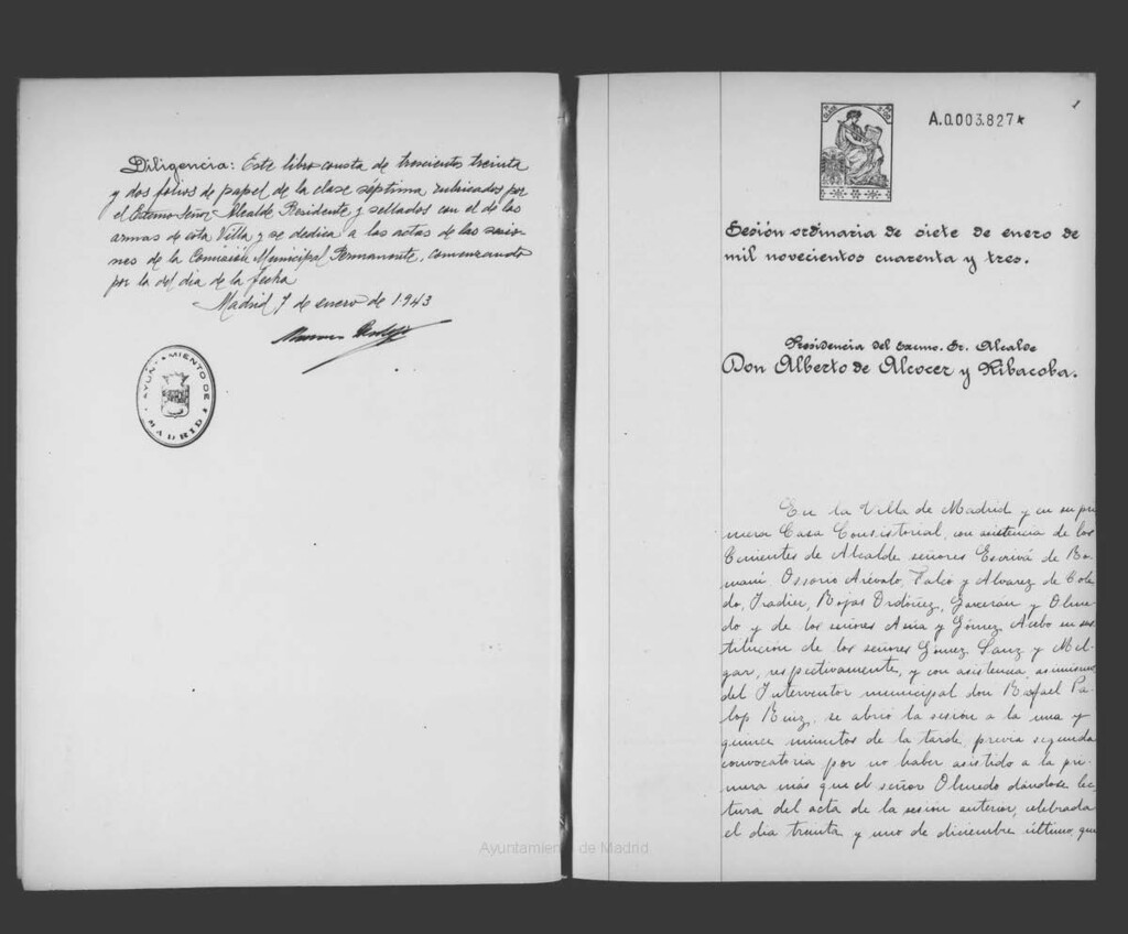 Miniatura de Actas de acuerdos del Ayuntamiento. Tomo 772 del año 1943 (7 enero a 18 marzo)