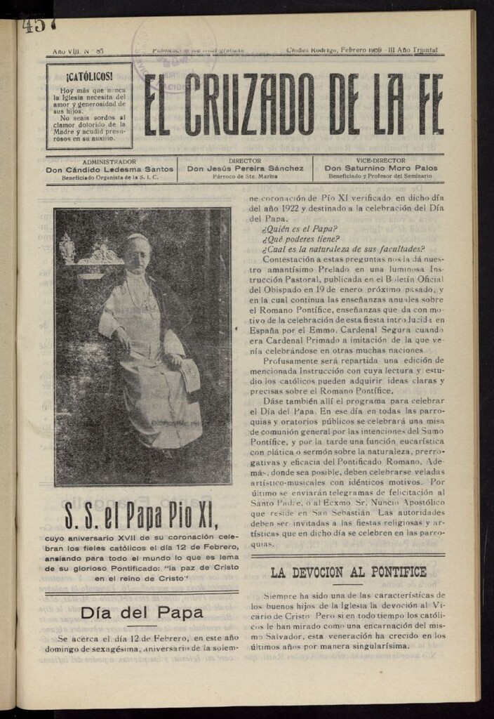 Miniatura de El Cruzado de la Fe de febrero de 1939, nº 85
