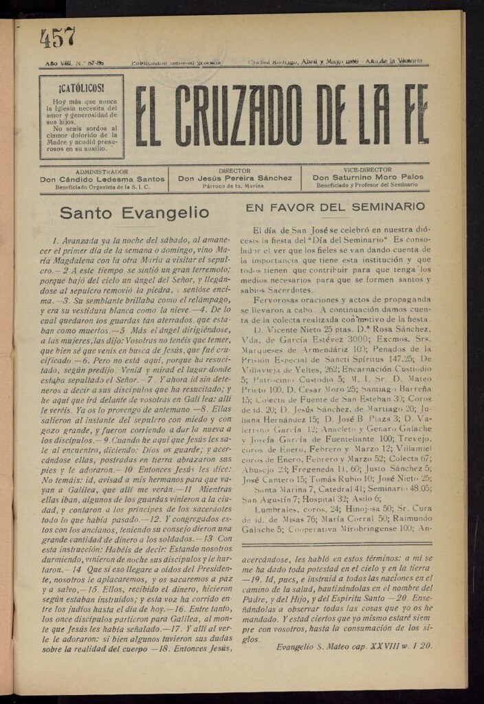 Miniatura de El Cruzado de la Fe de abril y mayo de 1939, nº 87-88