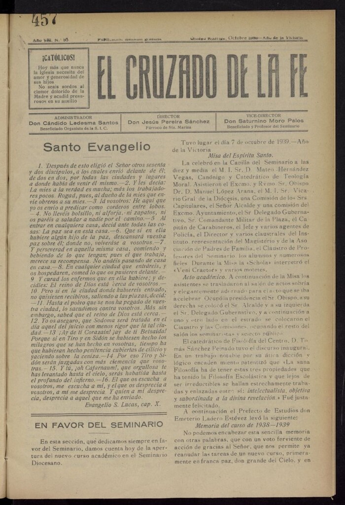 Miniatura de El Cruzado de la Fe de octubre de 1939, nº 93