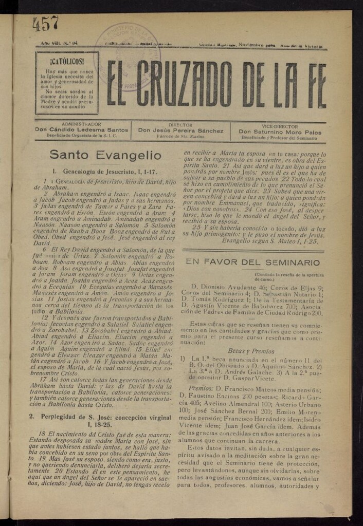 Miniatura de El Cruzado de la Fe de noviembre de 1939, nº 94