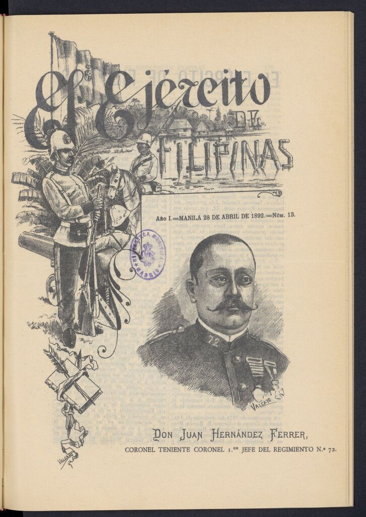 Miniatura de El Ejército de Filipinas : semanario profesional e ilustrado del 28 de abril de 1892, nº 13