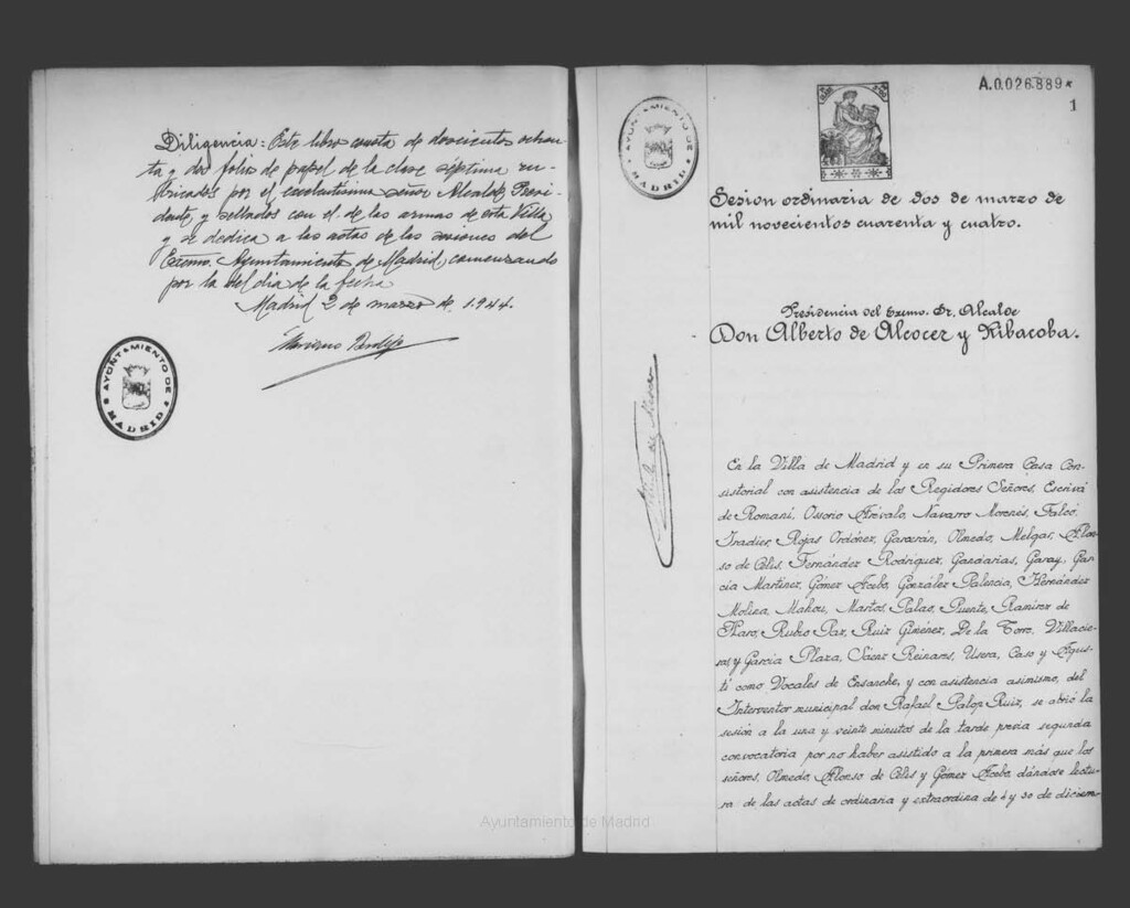Miniatura de Actas de acuerdos del Ayuntamiento. Tomo 778 del año 1944 (2 marzo a 5 octubre)