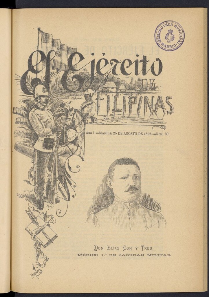 Miniatura de El Ejército de Filipinas : semanario profesional e ilustrado del 25 de agosto de 1892, nº 30