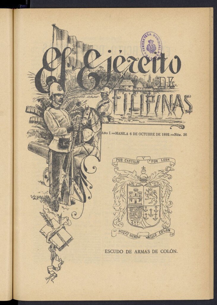 Miniatura de El Ejército de Filipinas : semanario profesional e ilustrado del 6 de octubre de 1892, nº 36