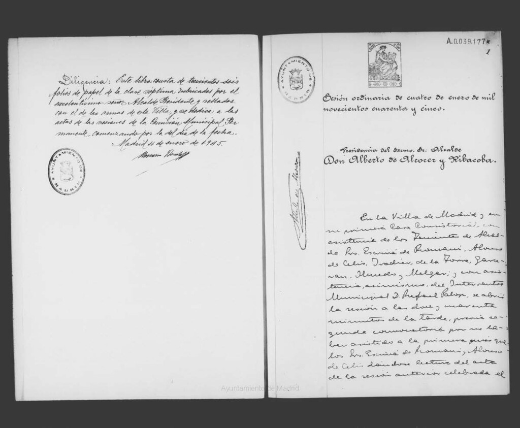 Miniatura de Actas de acuerdos del Ayuntamiento. Tomo 786 del año 1945 (4 enero a 1 marzo)
