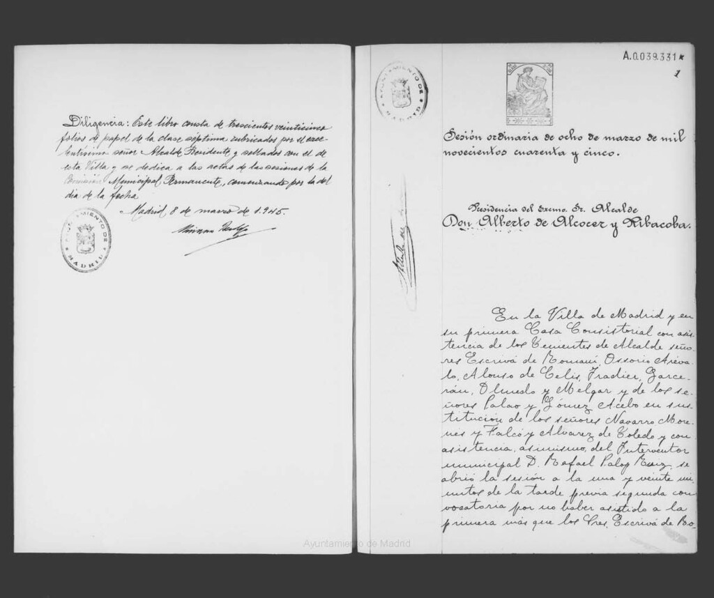 Miniatura de Actas de acuerdos del Ayuntamiento. Tomo 787 del año 1945 (8 marzo a 17 mayo)