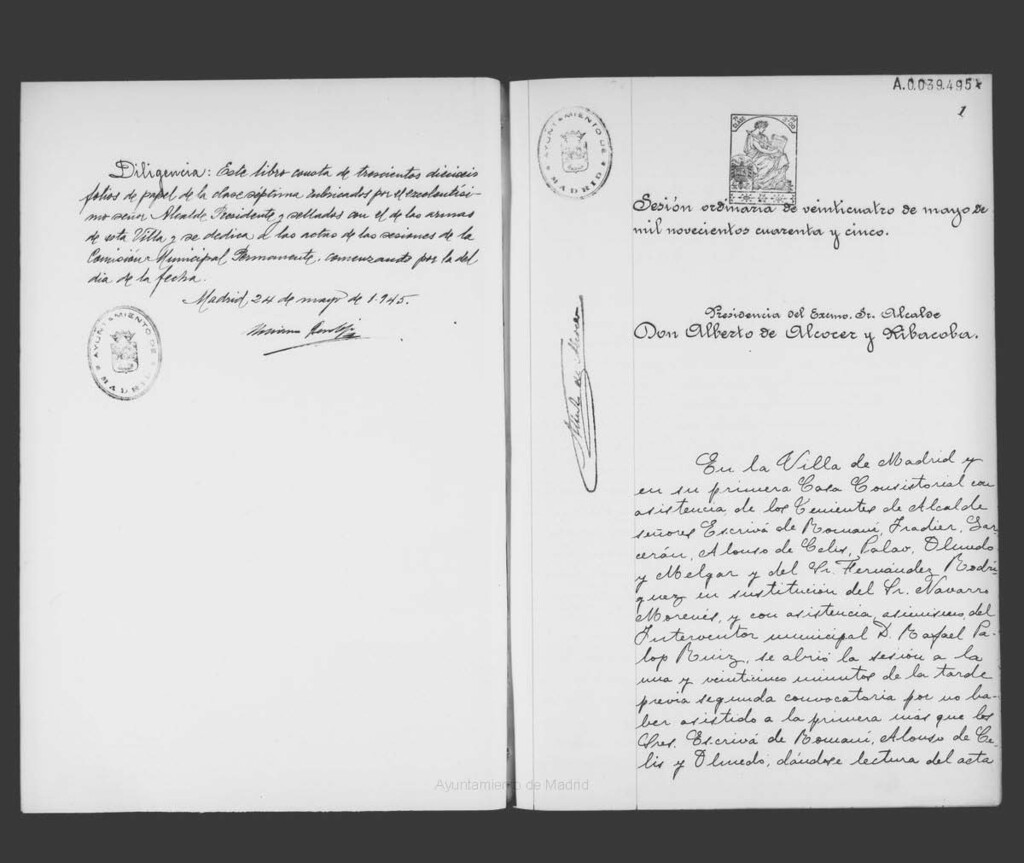 Miniatura de Actas de acuerdos del Ayuntamiento. Tomo 788 del año 1945 (24 mayo a 2 agosto)