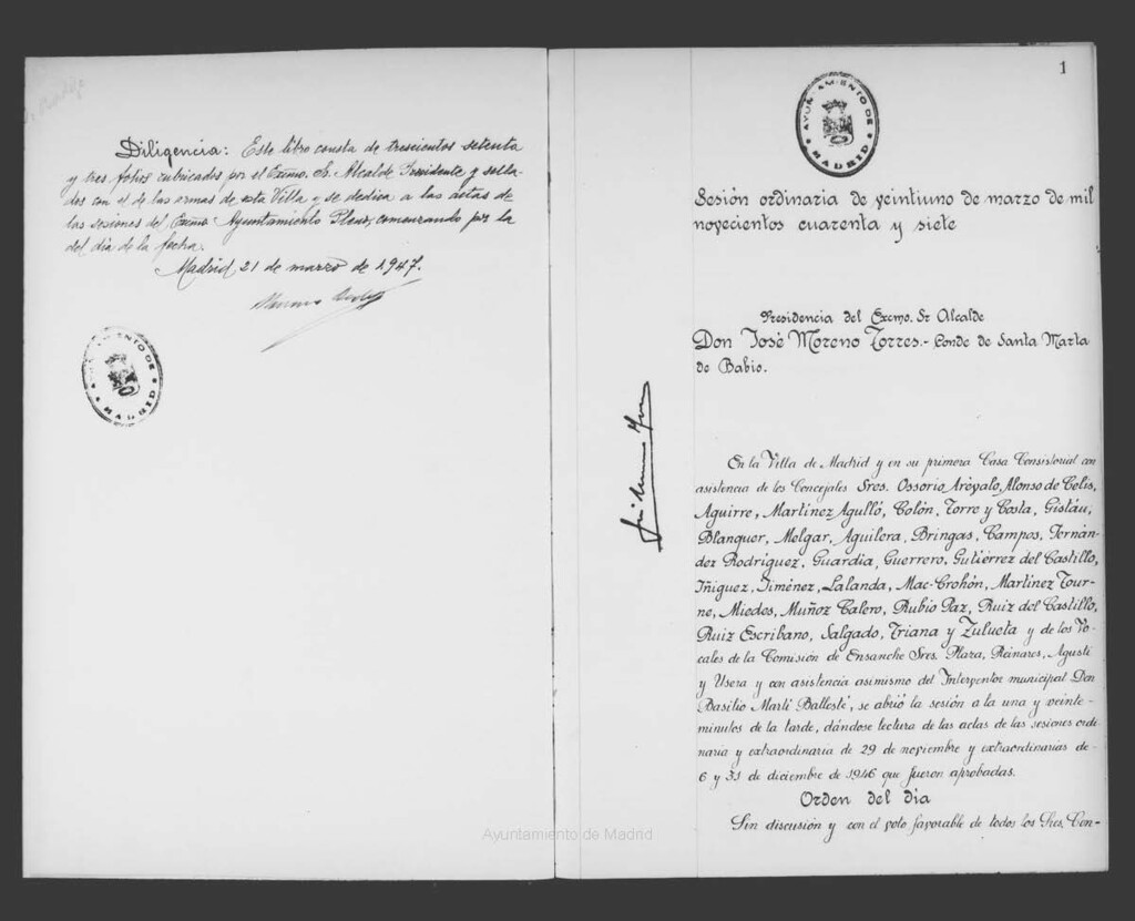 Miniatura de Actas de acuerdos del Ayuntamiento. Tomo 797 del año 1947 (21 marzo a 31 diciembre)