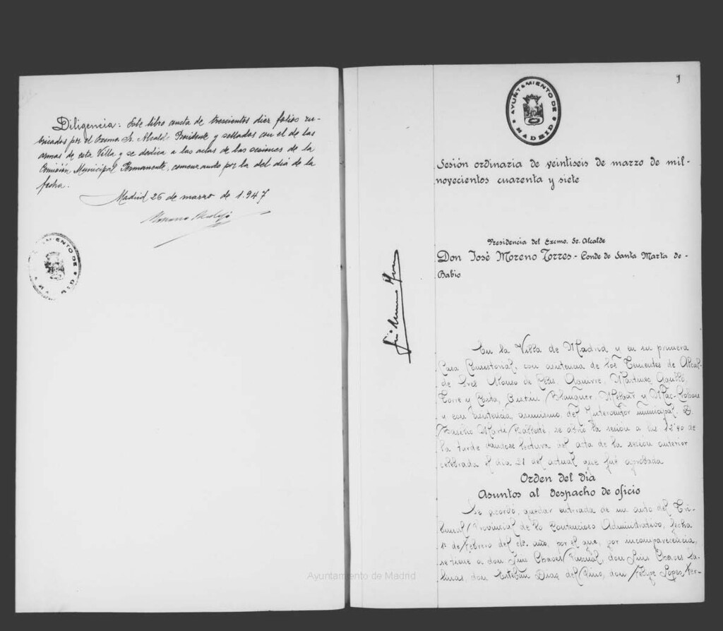 Miniatura de Actas de acuerdos del Ayuntamiento. Tomo 799 del año 1947 (26 marzo a 23 mayo)