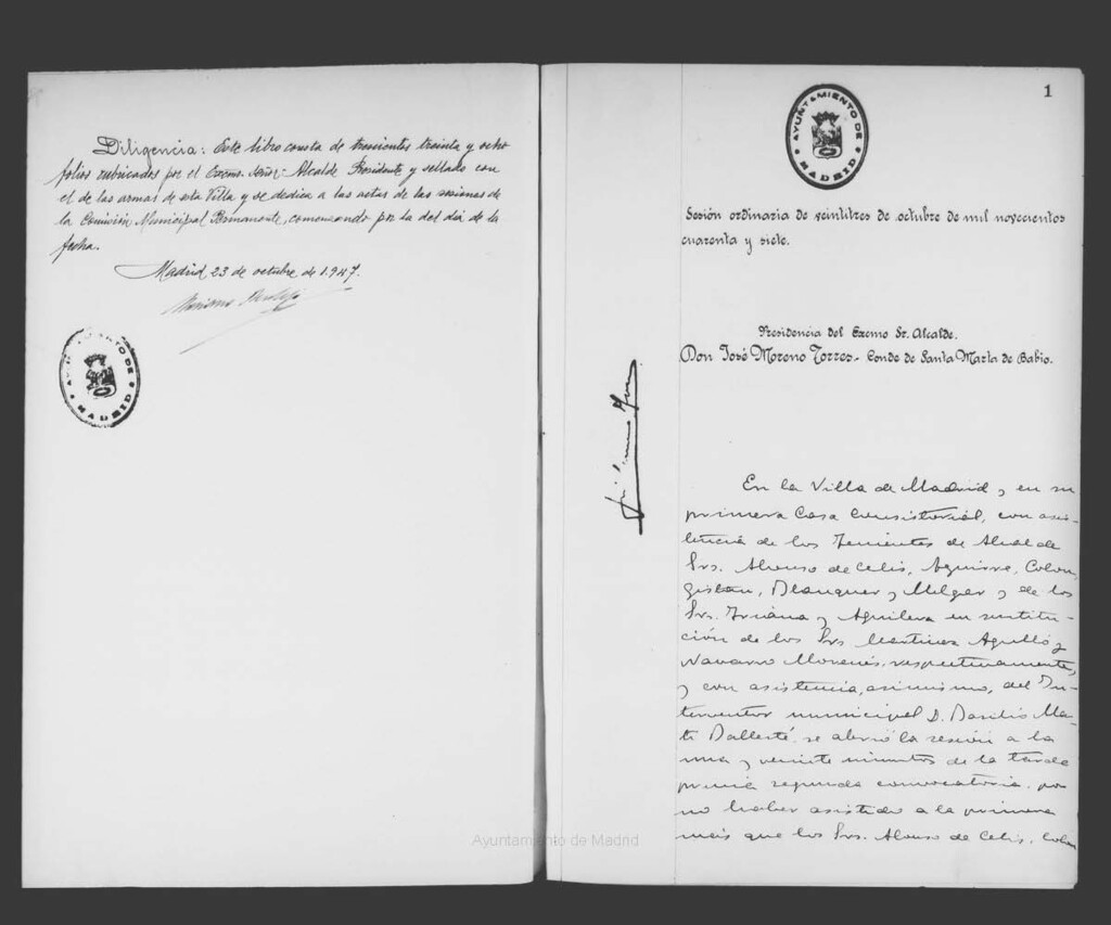 Miniatura de Actas de acuerdos del Ayuntamiento. Tomo 802 del año 1947 (23 octubre a 31 diciembre)